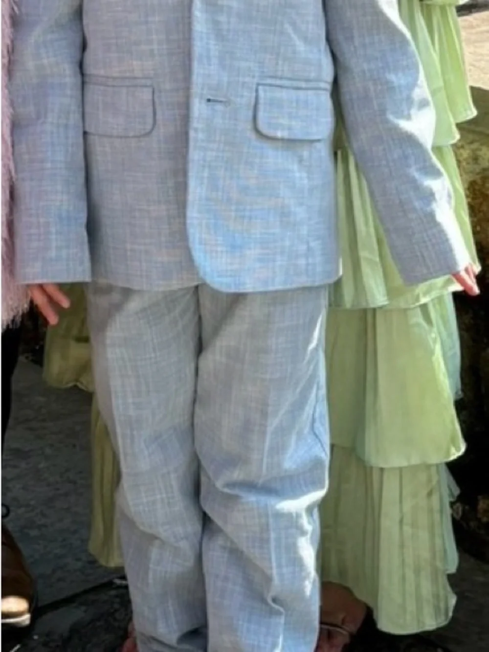 Cat & Jack Light Blue Plaid Boys Suit Blazer & Pants
